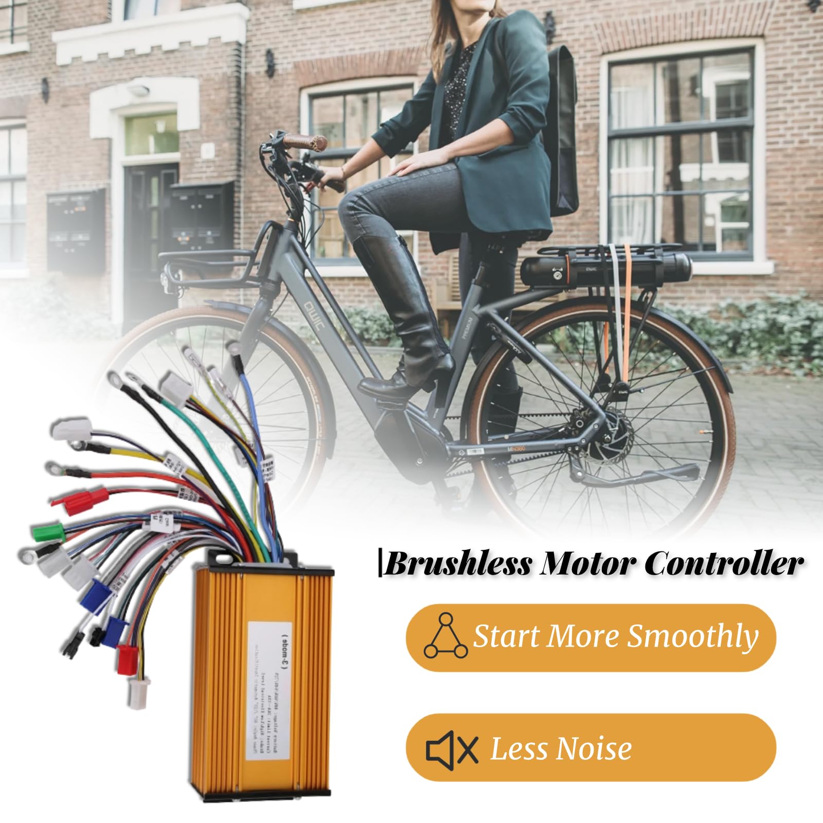 Brushless Motor Controller, Controller, 48V, 60V, 64V, 72V Speed Motor, 3 Mode 12 Tube Fit for Electric Scooter