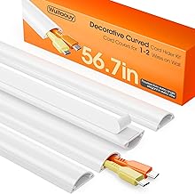 56.7in Cord Hider Wall, Cord Covers for 1-2 Wires on Wall, Self-Adhesive Cable Hider