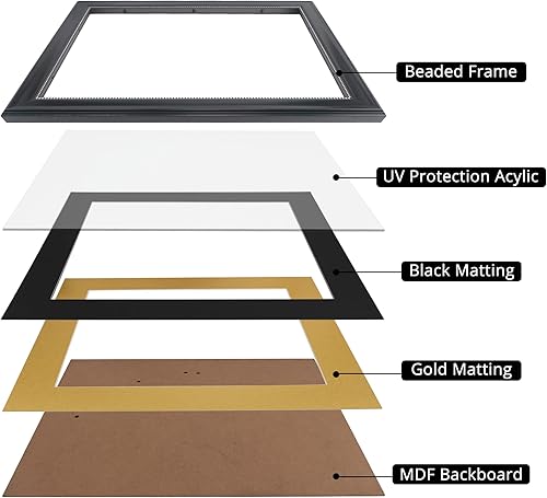 Miniatura 5 de GraduationMall Marco de diploma de 8.5 x 11 pulgadas con paspartú negro sobre dorado o pantalla de documentos de 11 x 14 pulgadas sin paspartú,