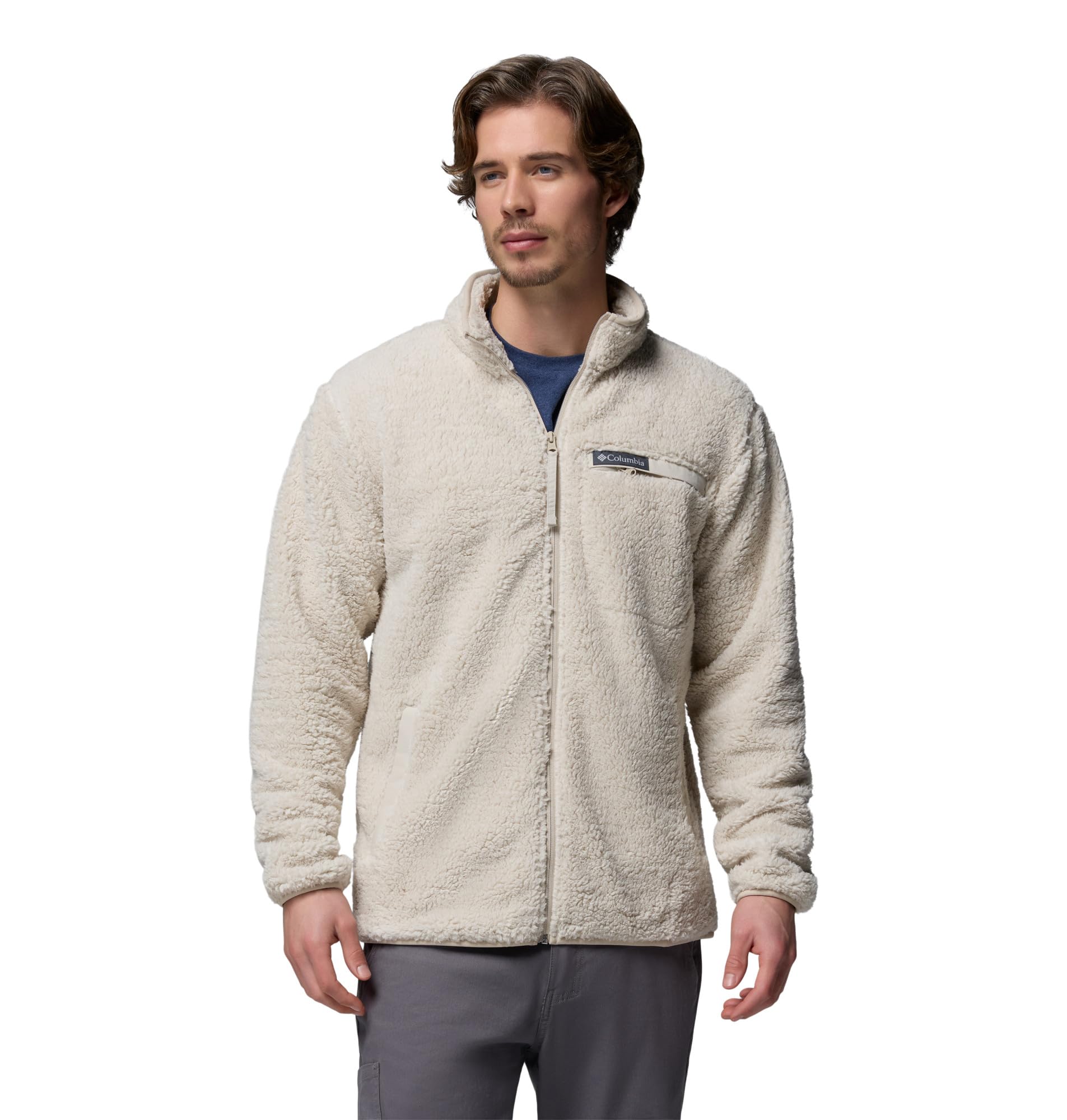 Columbia Men's Rugged Ridge High Pile Full Zip, Full Zip Fleece Jacket, Dark Stone, XX-Large
