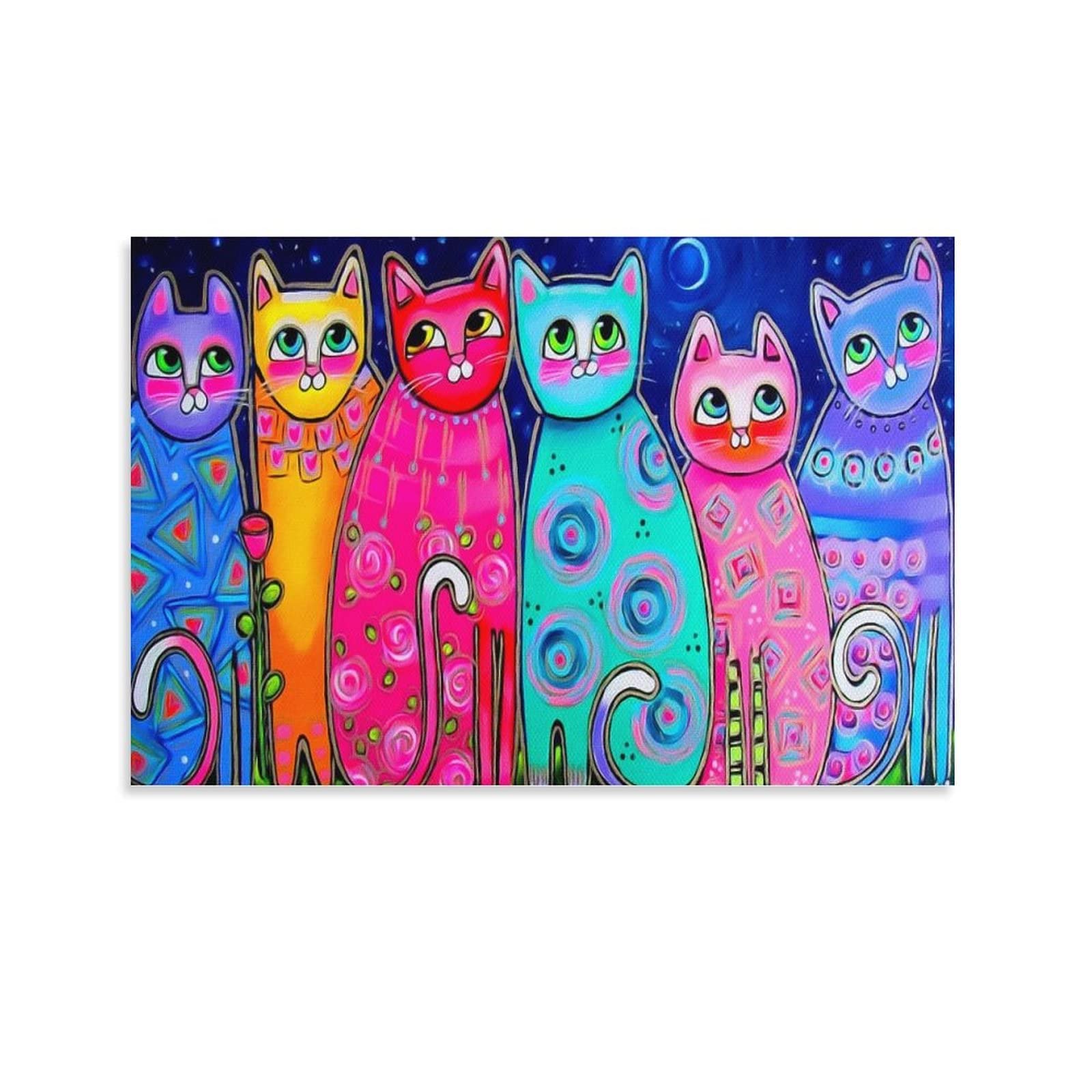 YJXTXDE Poster D'art De Chat, Décoration Murale Amusante Pour Salle De Bain, Décoration Murale Pour Chambre D'enfant, école, Crèche, Salle De Jeux, Décoration De Chambre Familiale - 30,5 X 45,7 Cm
