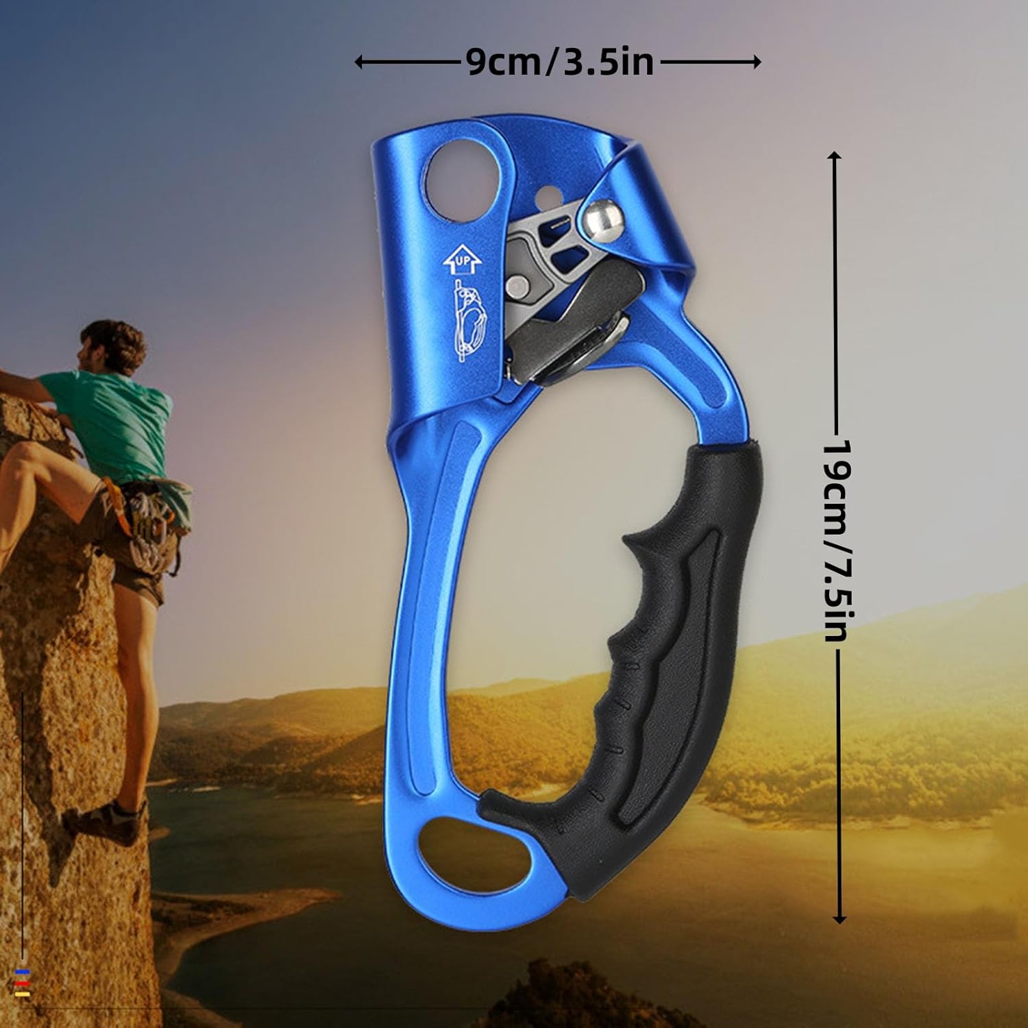 Generic Left Right Hand Ascender,Climbing Rope Hand Ascender,Rappelling Gear Equipment Ascenders,for Climbing Tree Arborist Rescue Caving Mountaineering, Orange