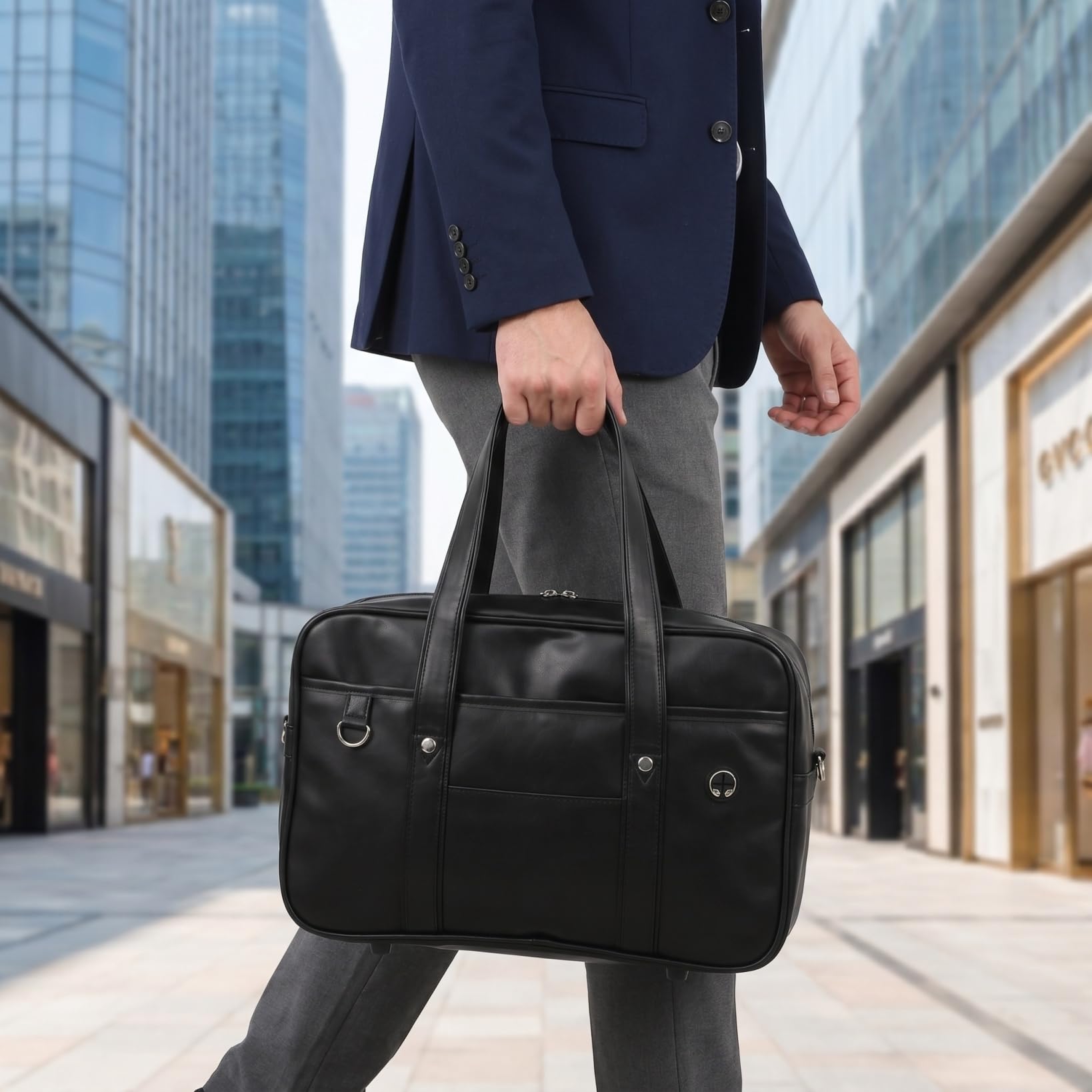 VANZACK Sac D'Uniforme Japonais Cartable Femme En Pu Sac À Main Unisexe École Mallette À Bandoulière Pour Ordinateur Capacité 40.00 X 26.00 X 12.00 Cm