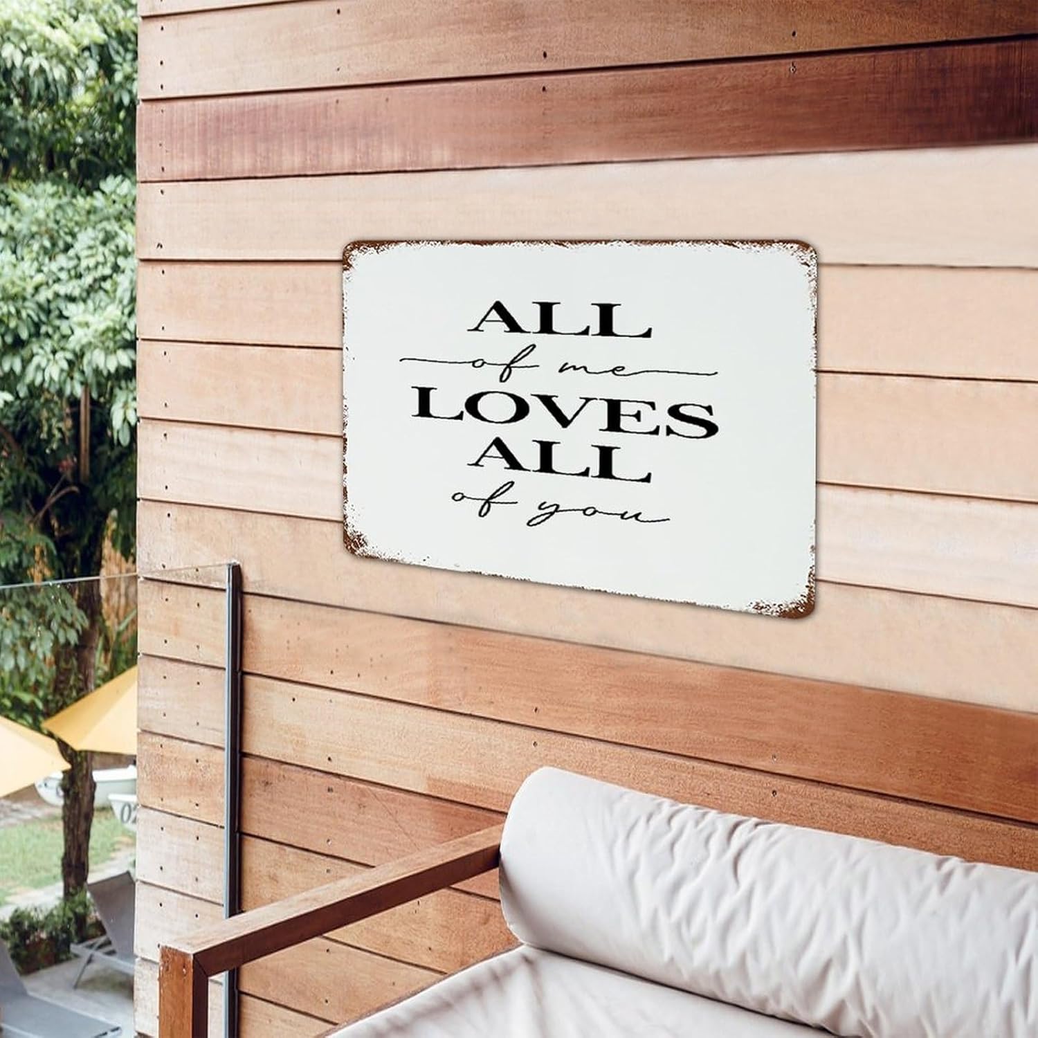 All of Me Loves All of You Retro Metal Signs Outdoor Farmhouse Room Signs Room Decor for Men Tin Signs for Outdoor Bedroom Terrace 12x18 Inch