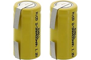 Exell Battery 2-Pack 1.2-Volt Nickel-Cadmium Rechargeable with Tabs