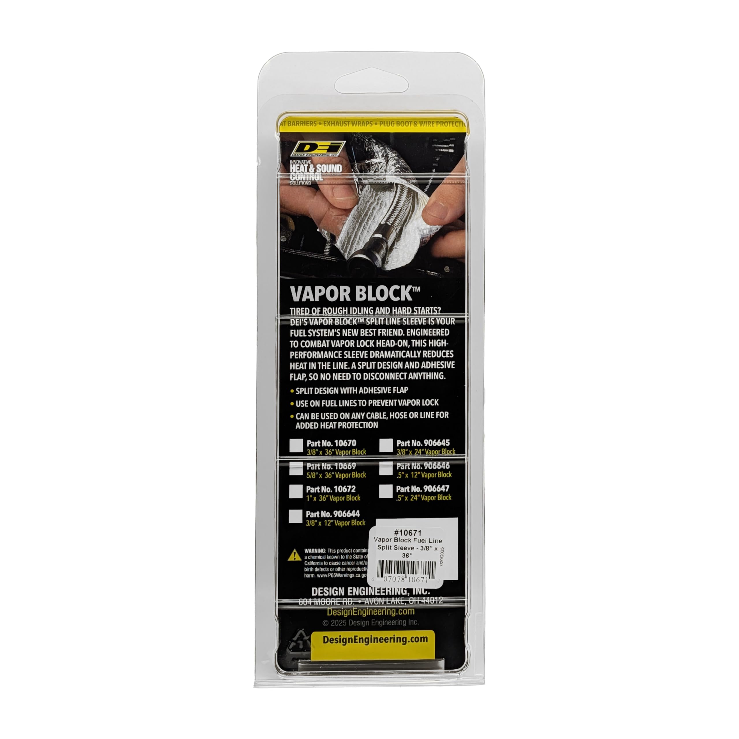 Design Engineering Manchon Vapor Block 3/8" X 36"