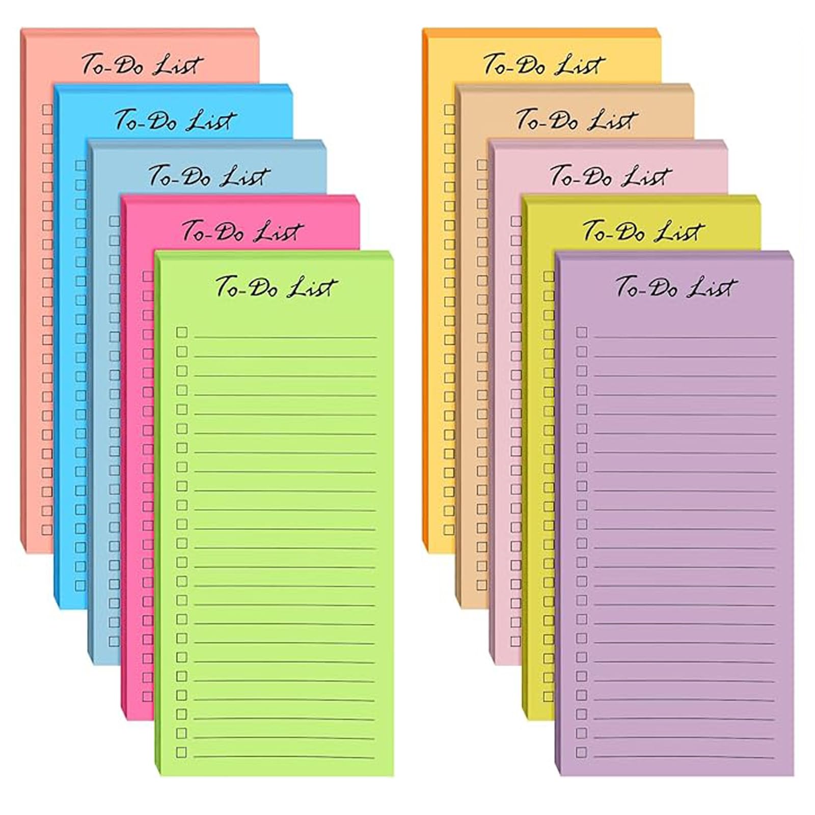GJNMYSD 10 Pack To Do List Notepads 500 Sheets Colourful Daily Checklist