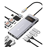 Docking Station USB C Triplo Display, NOVOO 12 in 1 Hub USB C con 2 HDMI