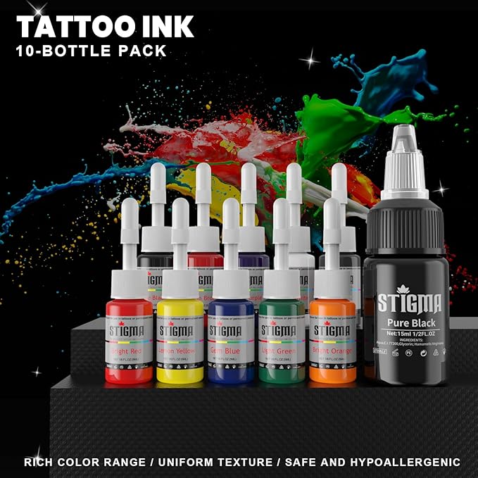 Kit Máquina Tatuar Rotativa ST-TK9003-3 con Baterías y Tinta miniatura 5