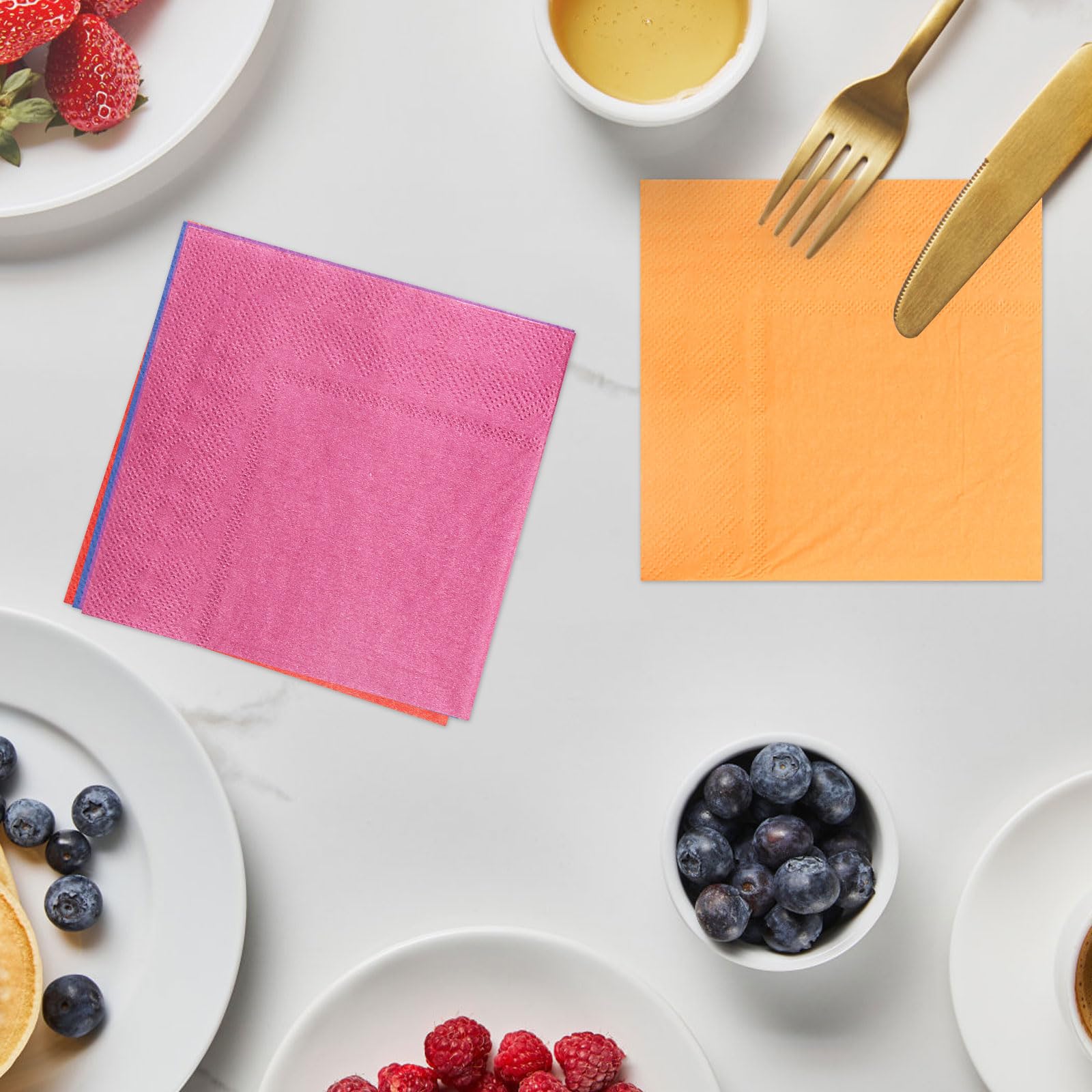 Tovaglioli Di Carta Colorati - 140 Pezzi, 25x25cm, 2 Strati, Assorbenti, Per Feste E Compleanni - Foto 7