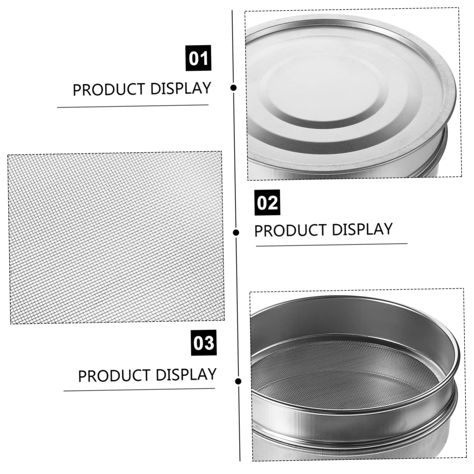 VANZACK Edelstahl Keimschale 20cm Standard Sieb 1 Satz Silber | Eisen und Zinkanteile, Kochbar, Hält Kleines Sicher Zurück, für Garten und Zuhause
