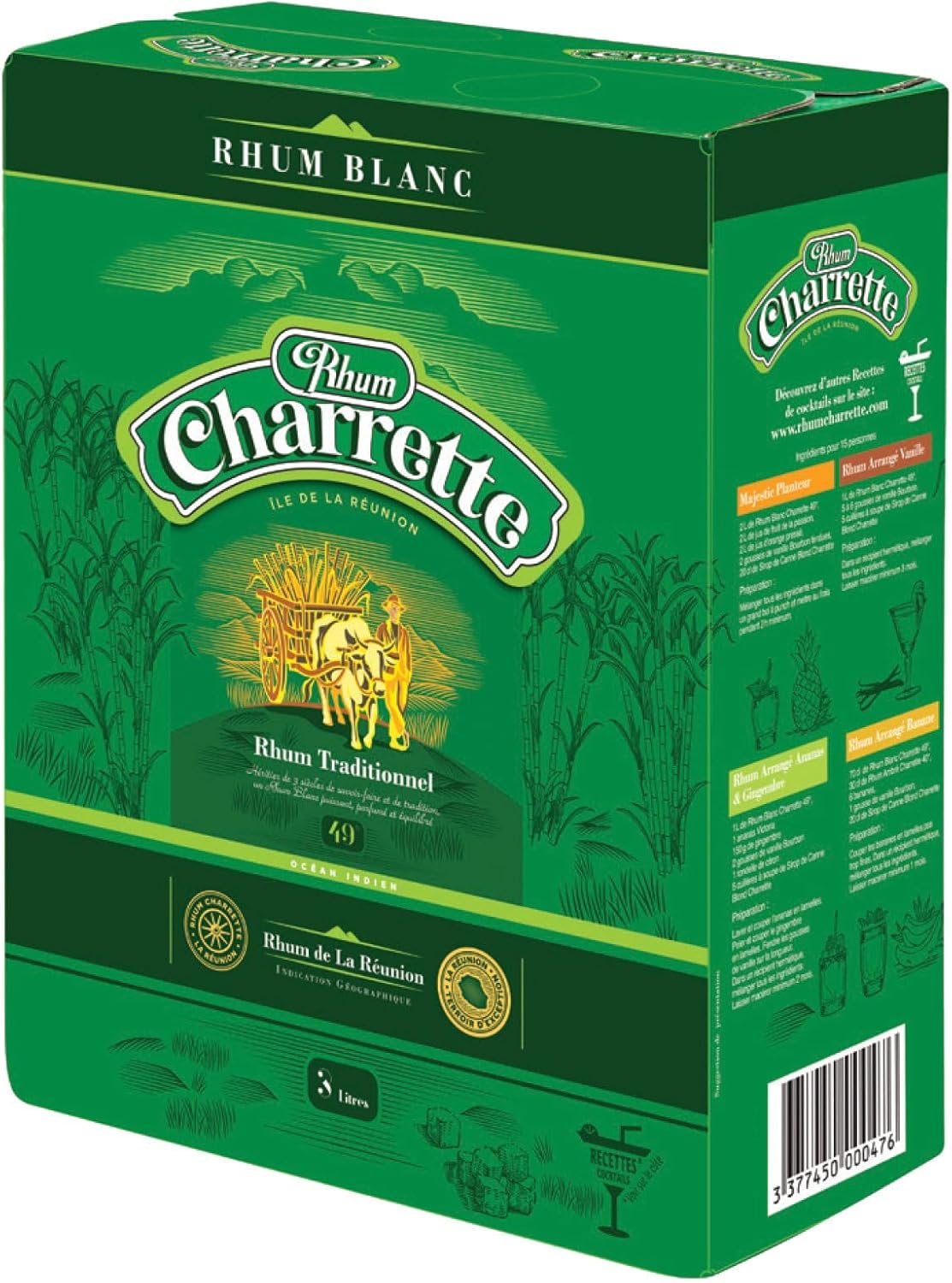 Bib de 3 litres rhum Charrette 