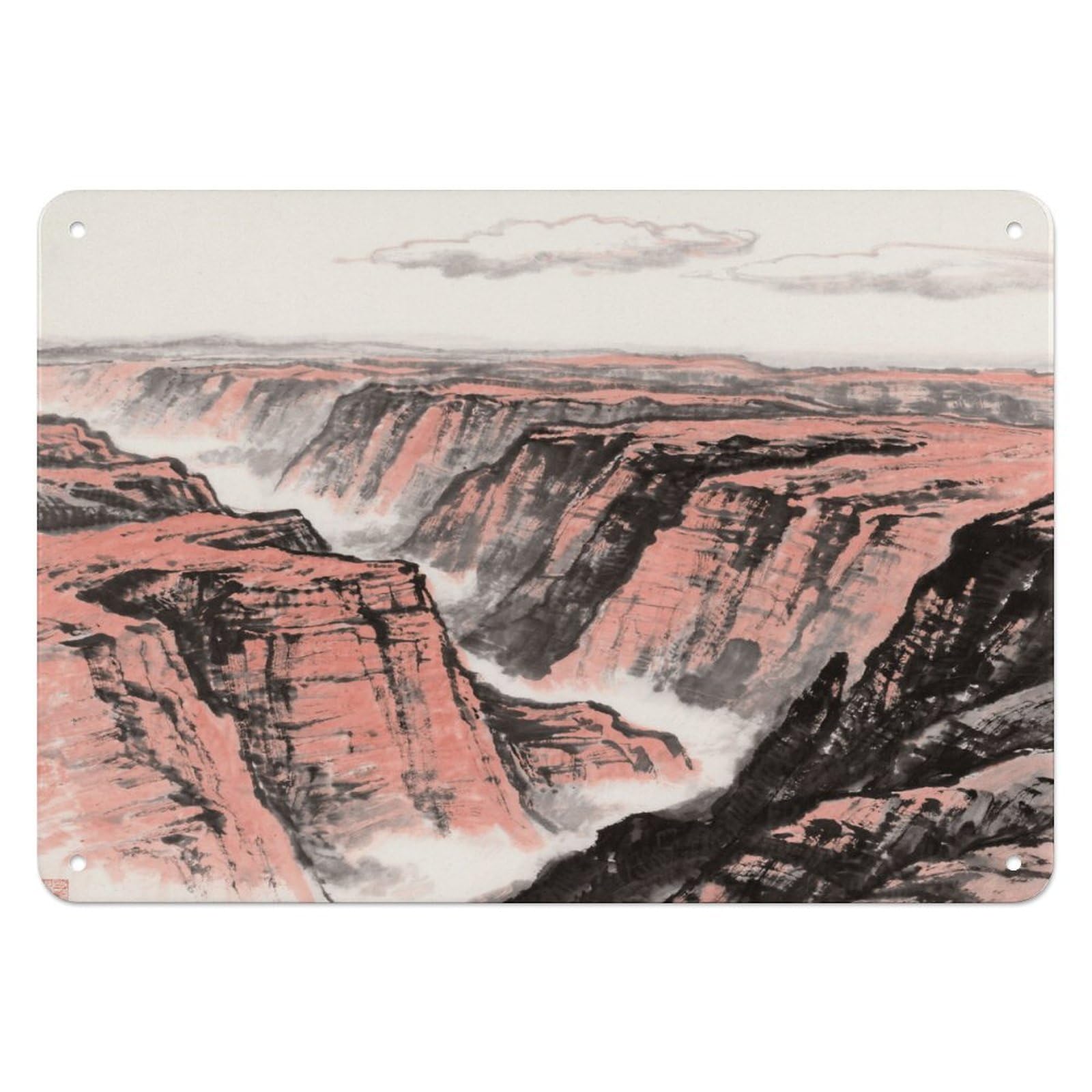 Fekiloot Style Grand Canyon Red Sandstone Wall Decor Iron Painting Metal Sign