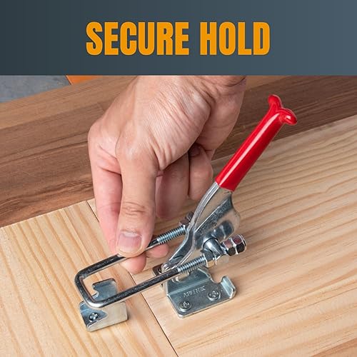 Miniatura 3 de POWERTEC 20307-P2 Abrazadera de palanca de perno en U ajustable de alta resistencia con capacidad de sujeción de 431-700 libras, paquete de 2