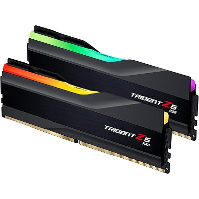 G.SKILL Trident Z5 RGB Series DDR5 RAM (Intel XMP 3.0 & AMD Expo) 32GB (2x16GB) 6000MT/s CL36-36-36-96 1.35V Desktop Computer Memory U-DIMM - Matte Black (F5-6000J3636F16GA2-TZ5RK)
