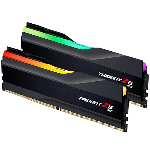 G.SKILL Trident Z5 RGB Series DDR5 RAM (Intel XMP 3.0) 64GB (2x32GB) 6400MT/s CL32-39-39-102 1.40V Desktop Computer Memory U-DIMM - Matte Black (F5-6400J3239G32GX2-TZ5RK)