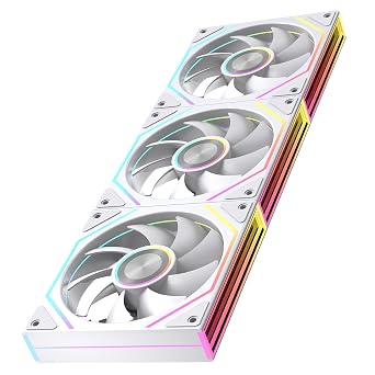 Prism4RS Ultra 120mm ARGB PC Case FansWhite Forward_3 Pack | Cooling Case Fans with Infinity Mirror|Daisy-Chain|4 PIN PWM 1850RPM| Low noise computer fan