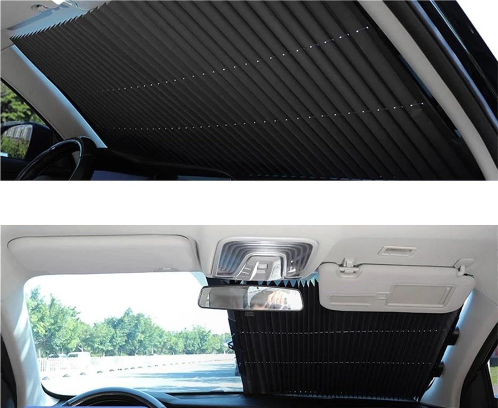 Parasol Parabrisas Cubierta Parasol Retráctil Para Parabrisas Coche Con Ventosas Plegable Ventana Trasera Delantera Verano(65cm)