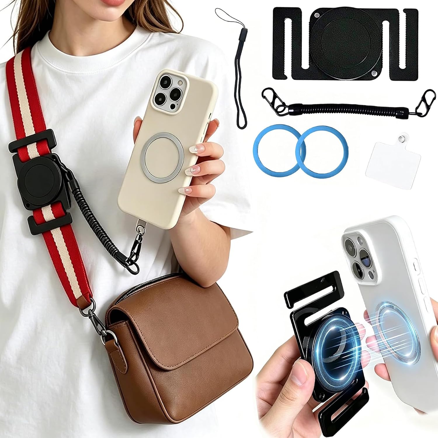 Ysnzaq Handyhalter Rucksack-Clip mit Federseil