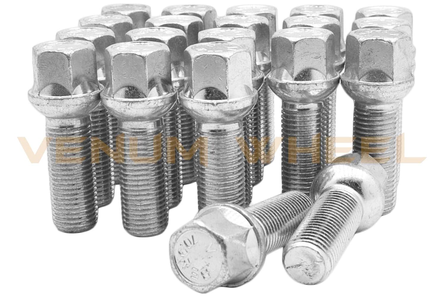 20Pc Ball Seat M12x1.5 Lug Bolts Zinc (Rust Resistant) (33 mm Extended Length) Radius