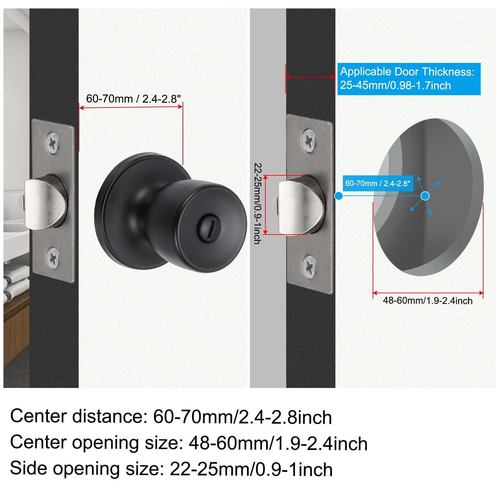 PATIKIL Privacy Keyless Door Knobs Interior - Image 4