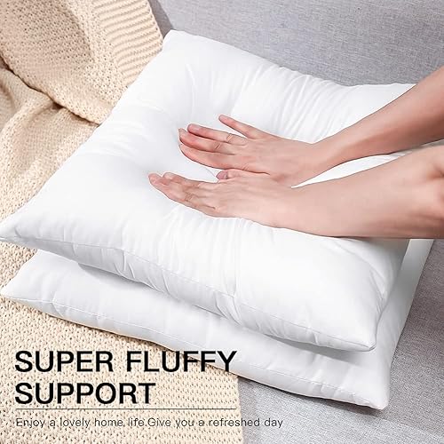 Miniatura 7 de OTOSTAR Insertos de almohada de alta calidad para exteriores, 18 x 18 pulgadas, impermeable, paquete de 4 cojines cuadrados decorativos para sofá,