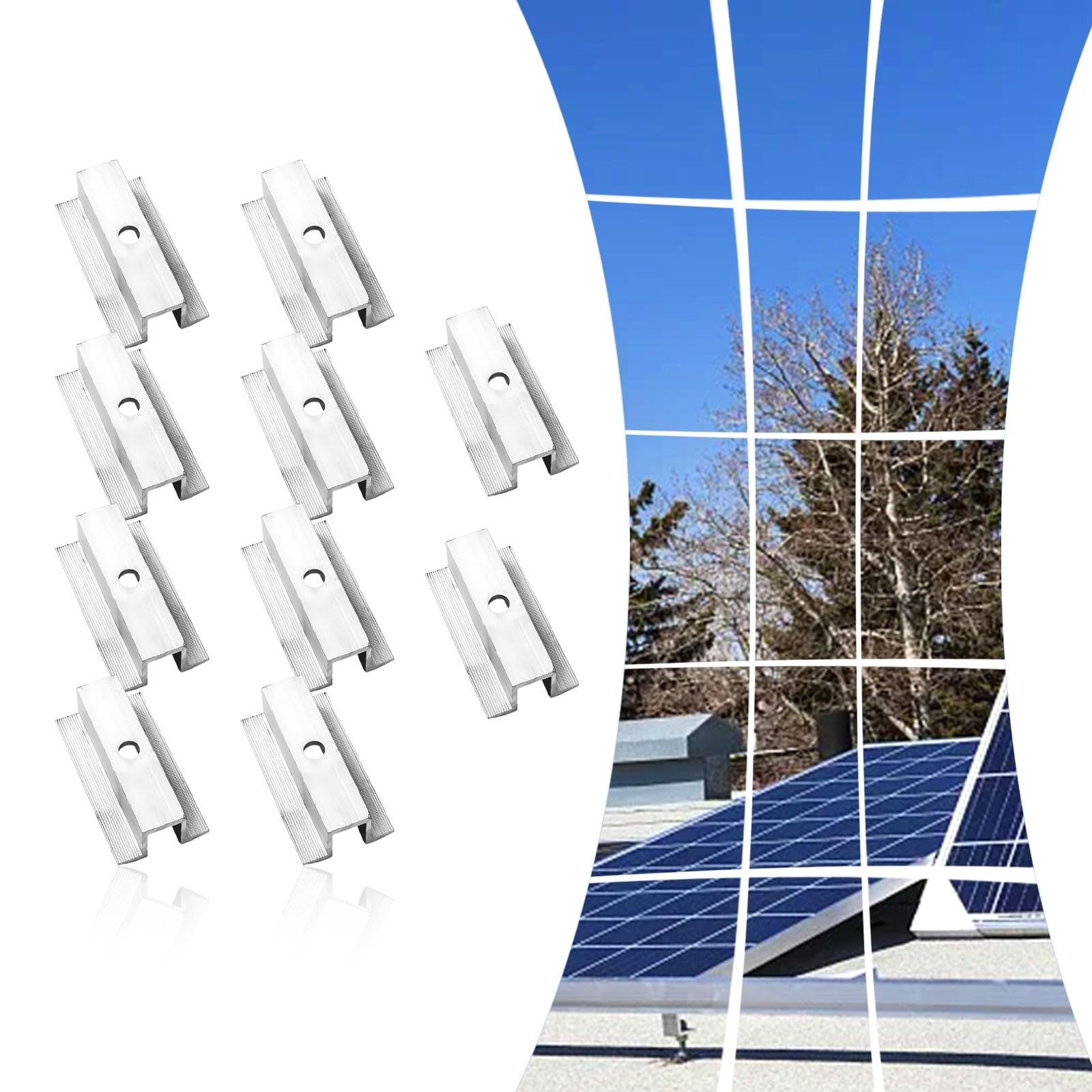 Set mit 10 Mittelklemmen aus Aluminiumlegierung, einfache und sichere Montage (80 mm)