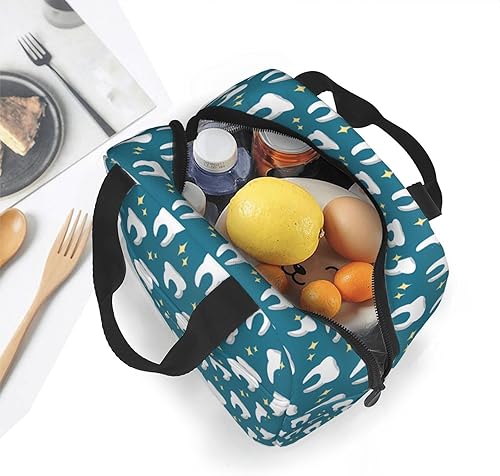Miniatura 4 de AKEOPIST Lonchera para dentistas, higienista dental, bolsa de almuerzo linda, bolsa de almuerzo aislada, para mujeres, hombres, trabajo, campamento,