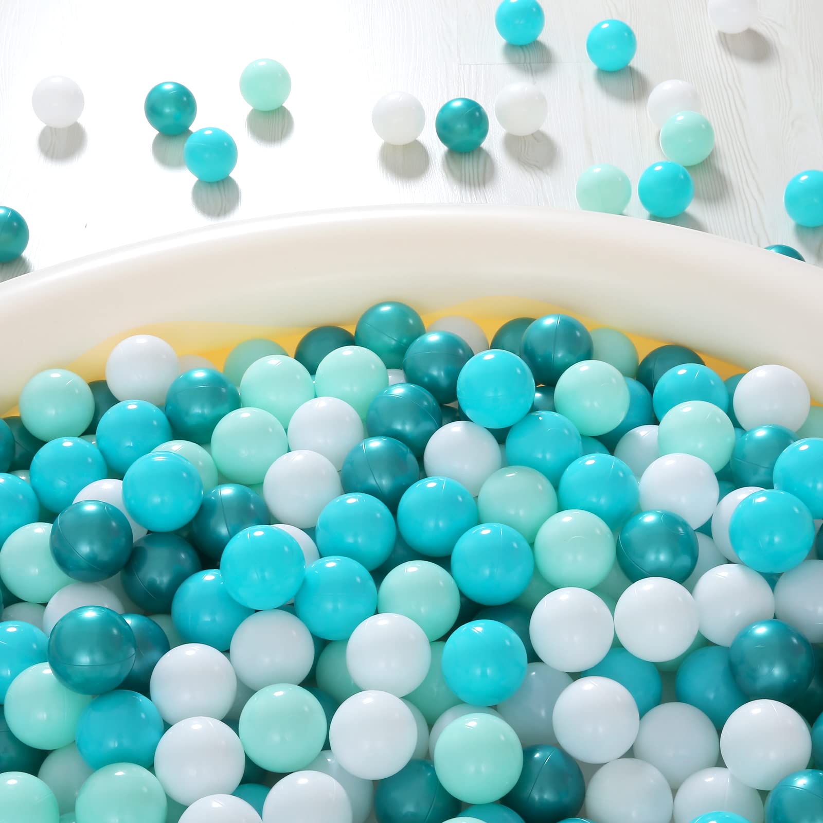 Realhaha Kid Balls for Ball Pit, BPA Free Colorful Plastic Balls Baby Play Balls, Bounce House, Baby Pool & Playhouse, Birthday Party Ball Pool, 2.17inches,ONLY 100 Balls