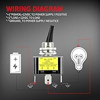 Vista 5 de DaierTek Interruptor de palanca iluminado para automóvil de 12 V, amarillo de 12 voltios, interruptor de palanca LED con luz ámbar iluminada, 30