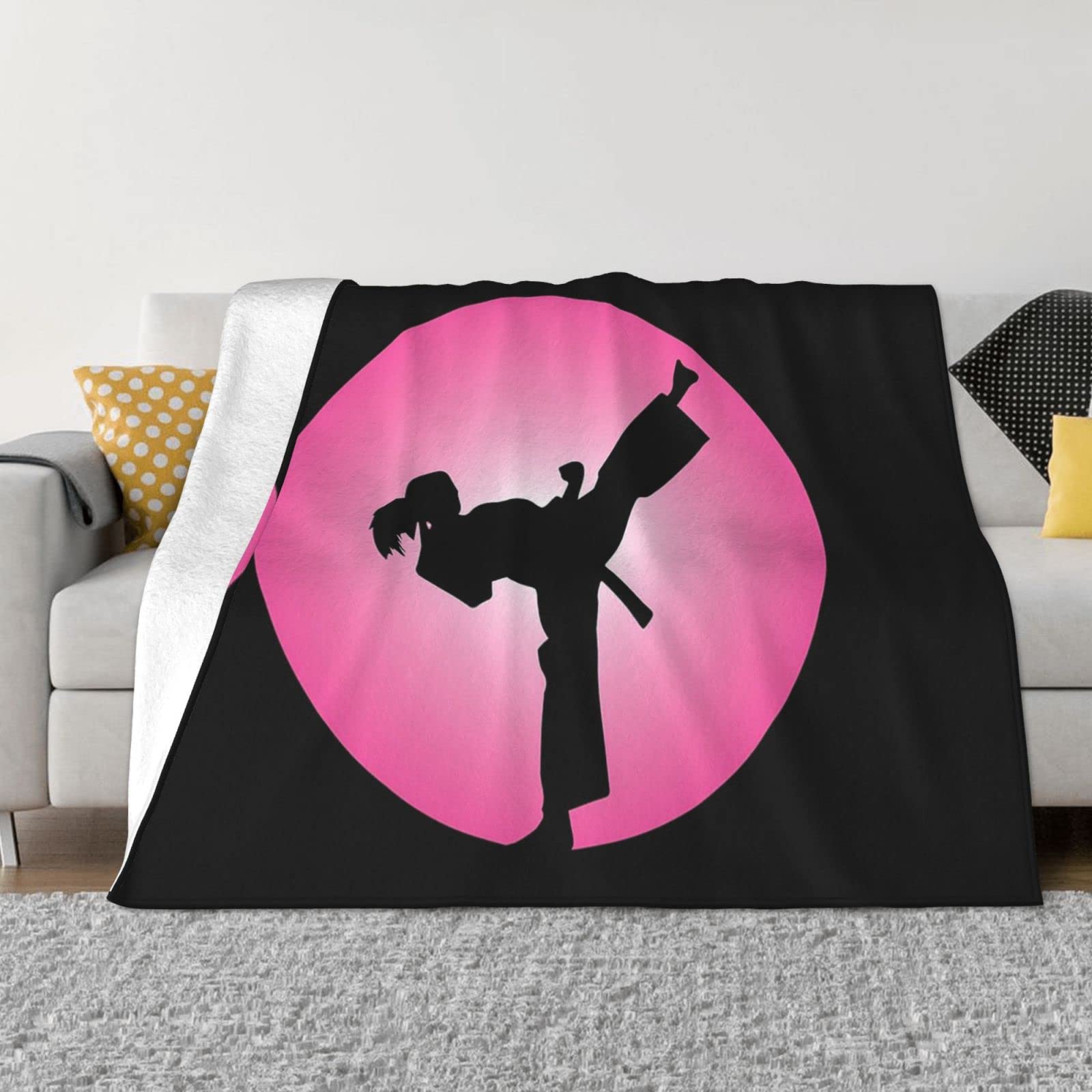Couverture flanelle douce Taekwondo pour éliminer les frissons sur le canapé