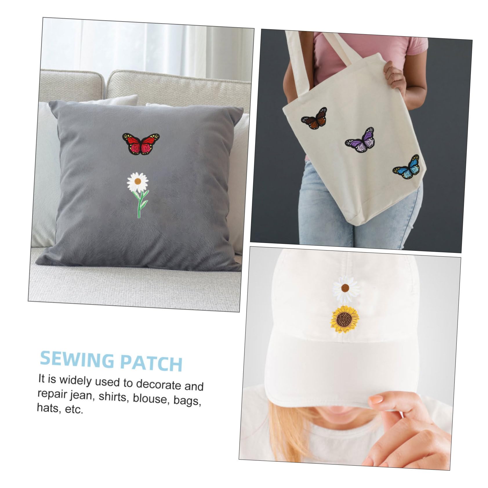 SHINEOFI 99stücke Teiliges Von Sonnenblumen Und Schmetterlings-patches Aufbügelbare Bestickte Applikationen Für Jeans Taschen Hüte Und Bekleidung Zum Dekorieren Und Reparieren