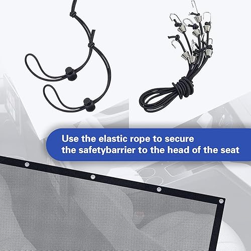 Miniatura 4 de Paquete de 1 red de protección para mascotas para automóvil, red divisora de automóvil, barrera de red para mascotas, barandilla de seguridad para