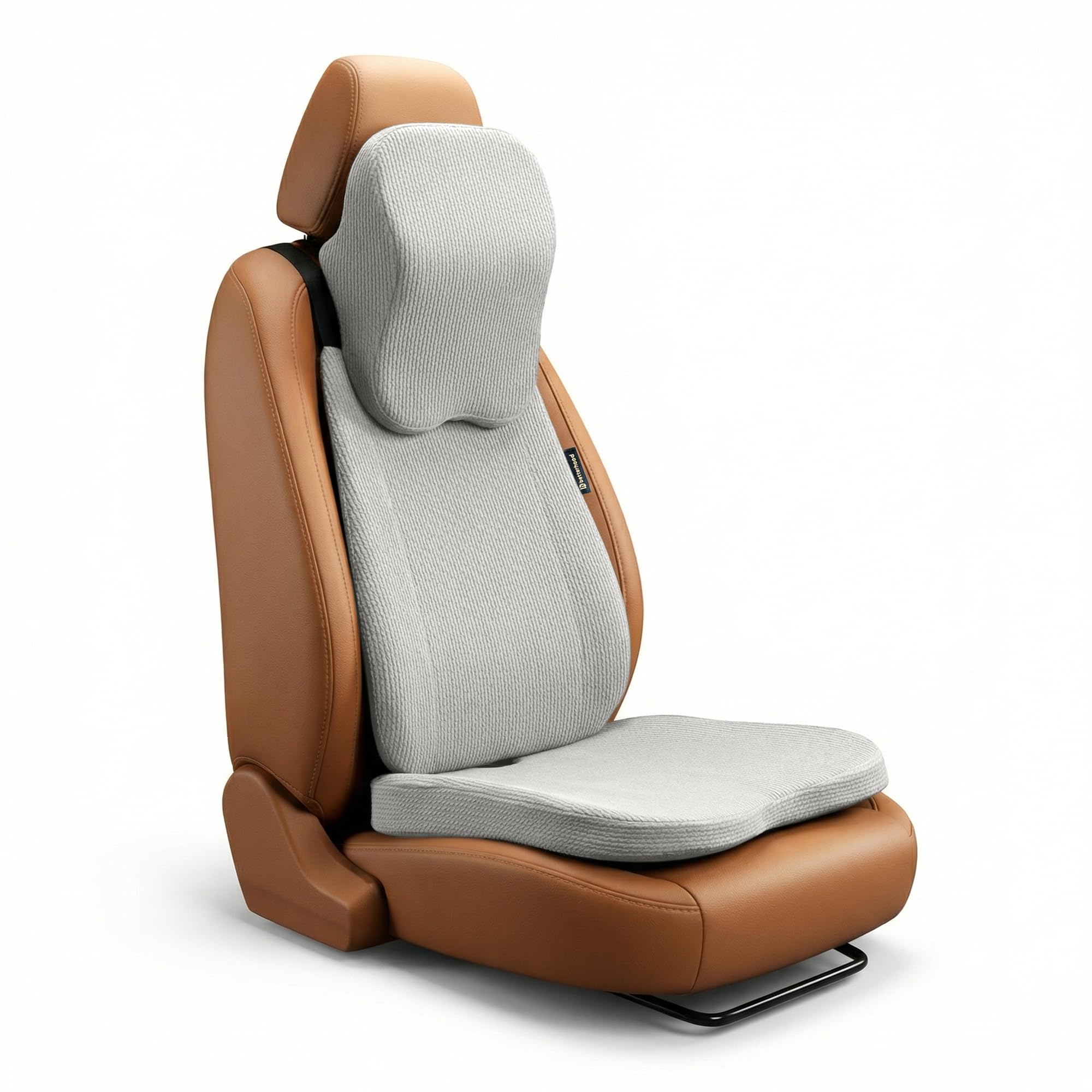 betterhood PosturePro Premium Car Seat Cushions Combo | Lumbar Support, Neck Rest, Seat Cushion for Driving Seat | Memory Foam, Cotton Cover | Ergonomic Car Cushions Pillows (Grey) discount deal