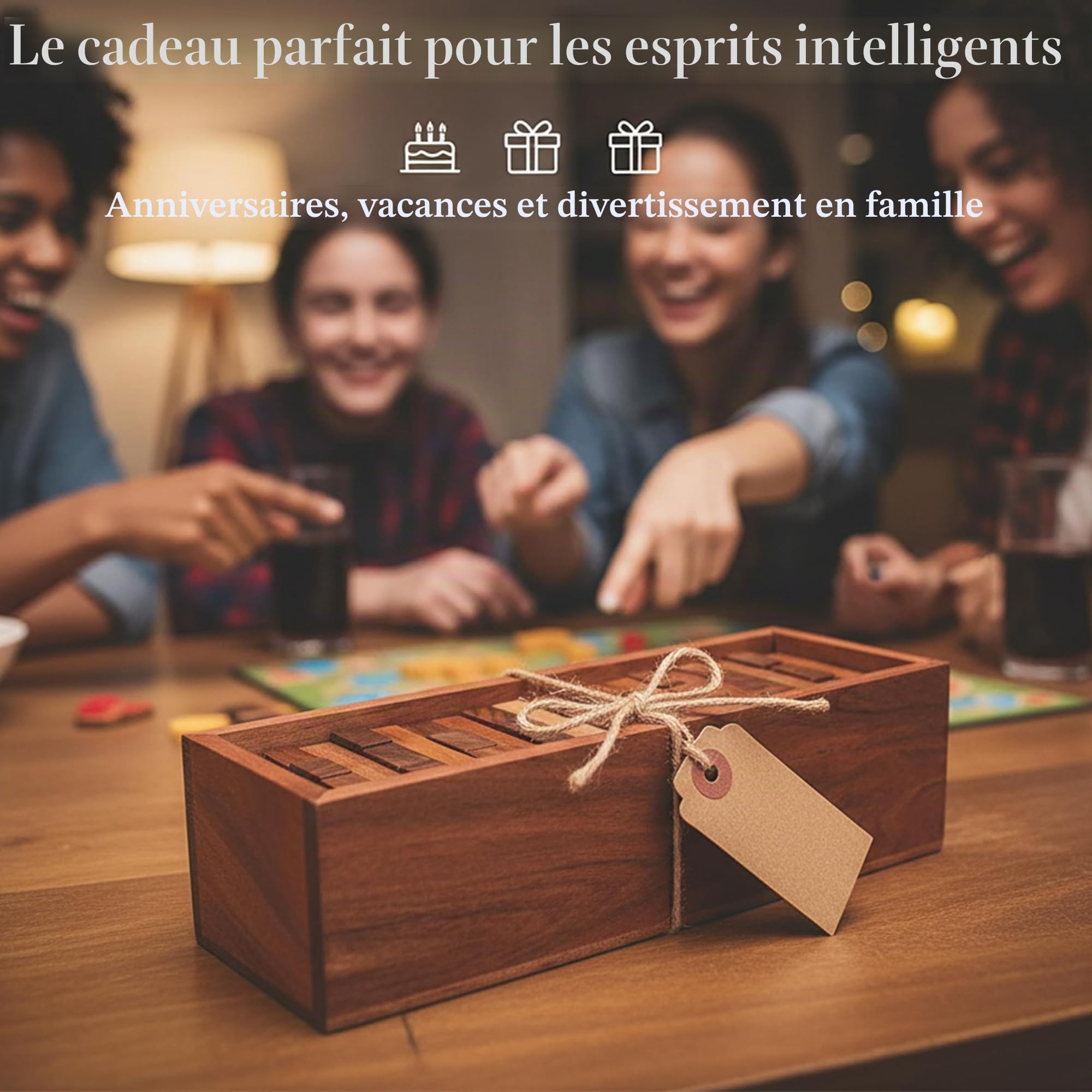 Ajuny Jeu Tumbling Tower en Bois, Tour Empilable 54 Blocs – Jeu d’Adresse & d’Équilibre pour Enfants et Adultes, Jeu de Société Familial pour Soirées Jeux, Camping et Plein Air, 29,2 cm