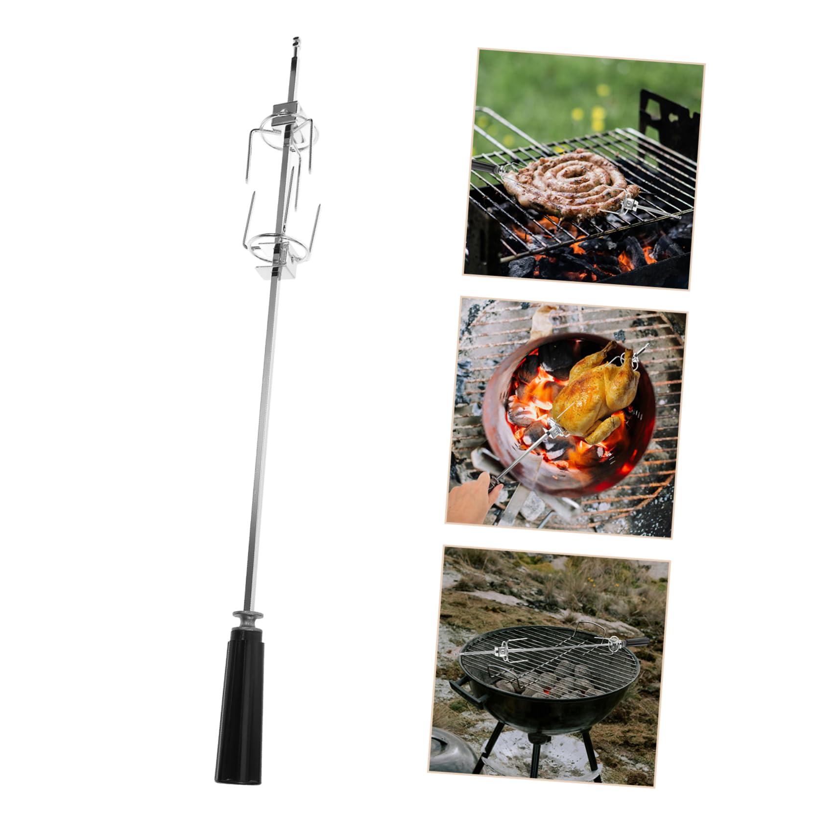 Toddmomy Rotante Inossidabile per Arrosto e Carne Strumento Portatile per Barbecue All con Resistente e Facile da Trasportare