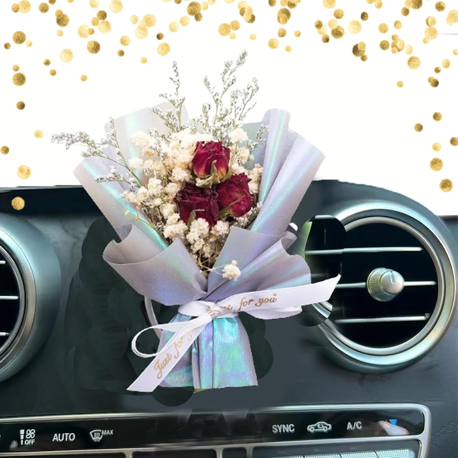 Airyflowers™ Rose Air Freshener, Car Air Fresheners Vent