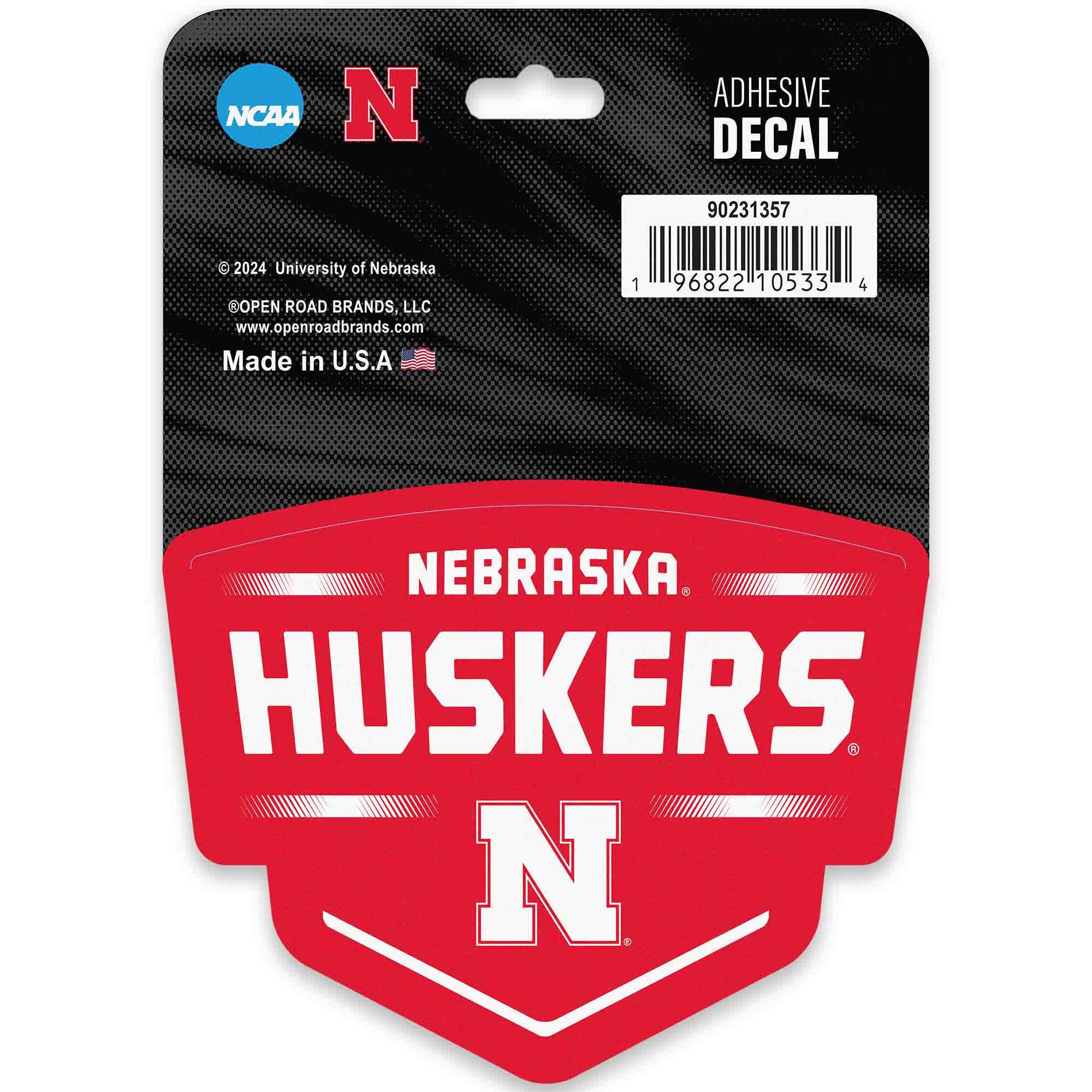 University of Nebraska Badge Adhesive Vinyl Decal - Fun Nebraska Sticker for Car, Window, Water Bottle or Laptop