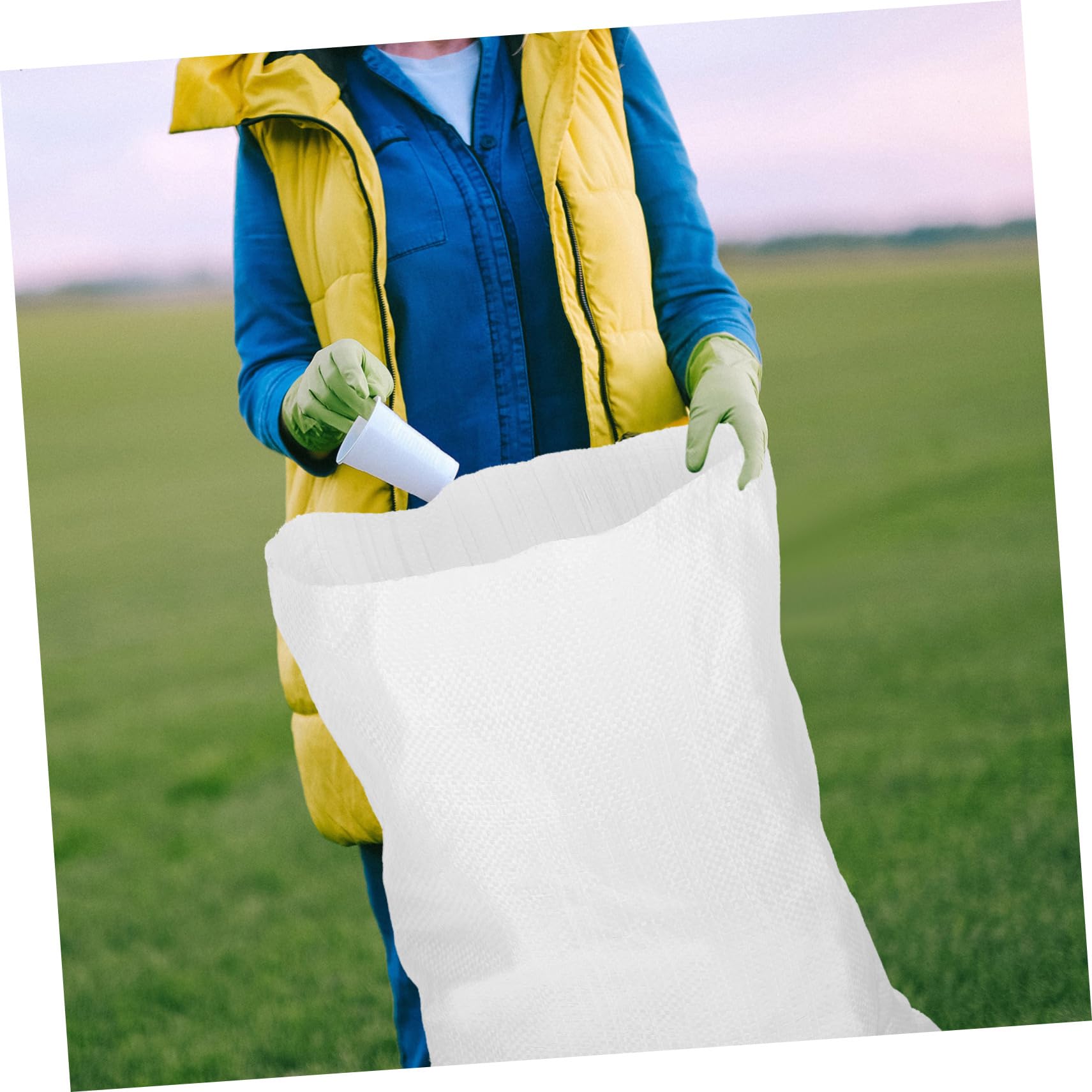 jojofuny 20kawałki Wodoodporne Worki Piaskowe z Polipropylenu Wytrzymałe Worki Do Ochrony Przed Powodzią Do Przeprowadzki i Transportu Reusable Heavy-duty Sandbags