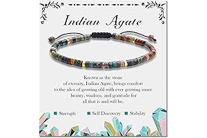 BONNY BOXX Braided Genuine Indian Agate - Stone of Eternity Gratitude Bracelet