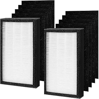 FLT4100 Replacement Filter E Compatible with Germ Guardian AC4100, AC4100CA, AC4150BL Series Air Purifier, 2 True HEPA Filter & 8 Carbon Filters