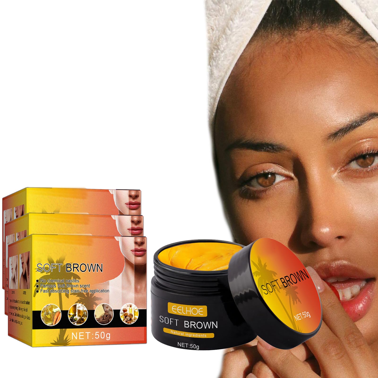 Tanning Gel, Tanning Accelerator Cream, Tanning Accelerator Cream,Soft Brown Intensive Tanning Luxe Gel, Shine Brown Premium Tanning Accelerator Cream, Achieve Natural Tan Skin (3PCS)