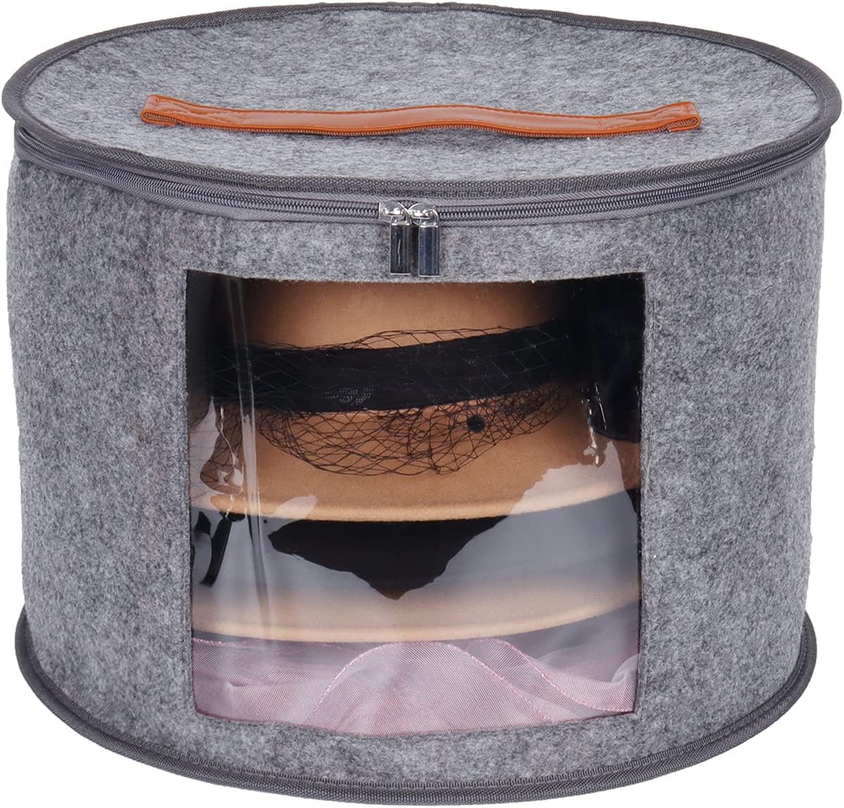 Yymobt Felt Hat Storage Box, Clear Hat Storage Box Round, 16.5 x 10 Large Capacity