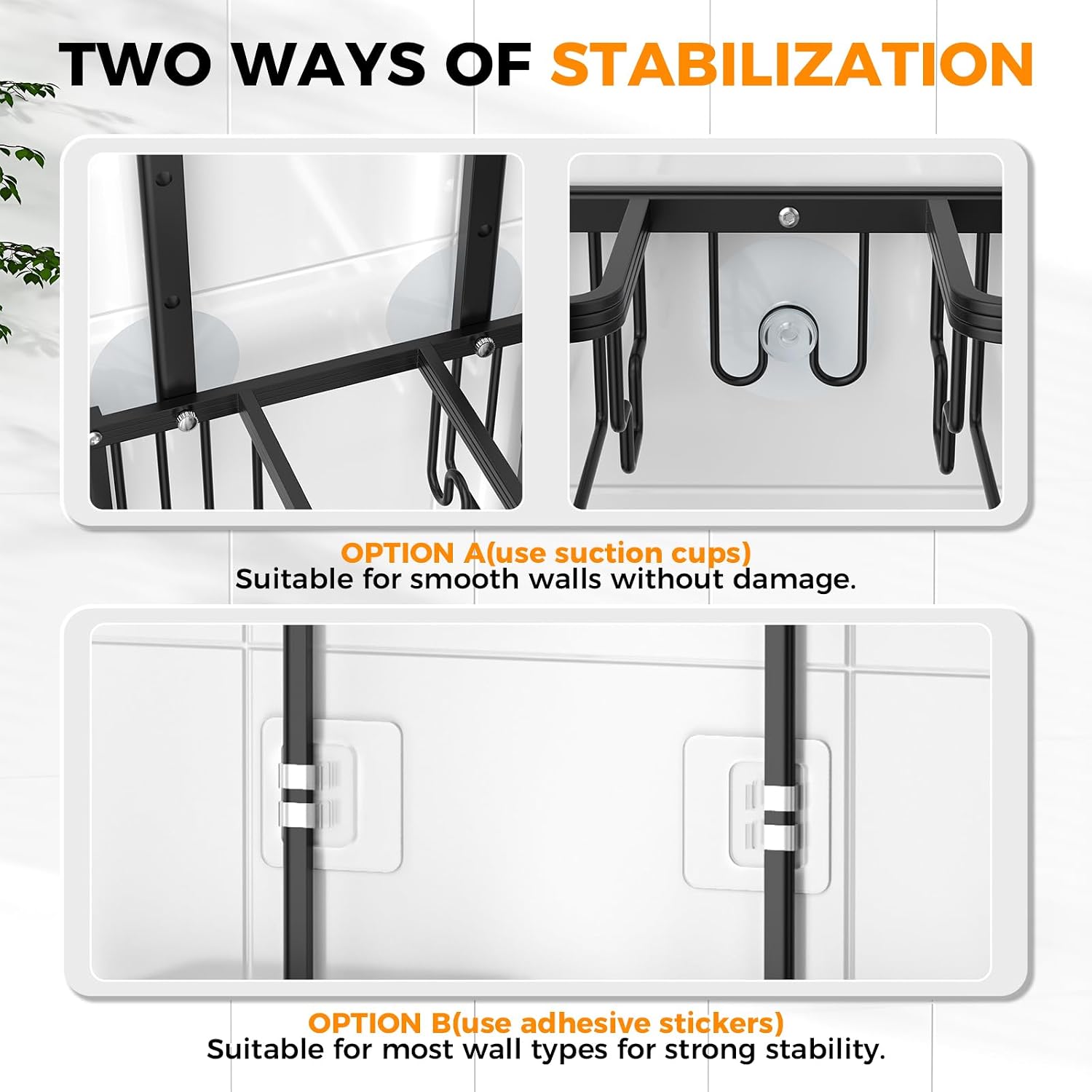Adjustable Aluminum Shower Caddy Hanging for Handheld Showerhead, Black image 5