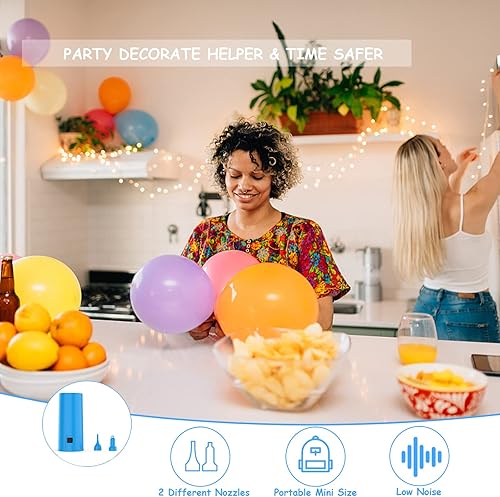 Miniatura 5 de MeCids Balloon Pump Electric Air Pump for Balloons Portable Balloon Inflators Machine For Balloon Arch Kit, Letter balloon, Animal 260 Balloons for