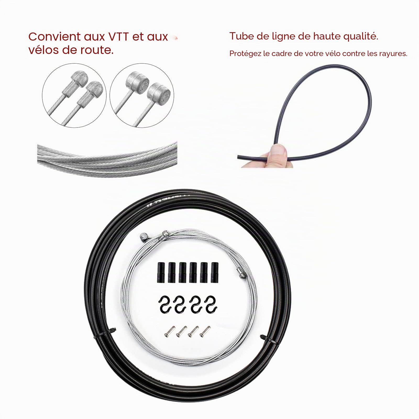 Mimoke Lot de 2 Paires de Freins V-Brake pour vélos, Freins Avant et arrière avec Plaquettes de Frein de 60 mm, Levier de Frein à Doigts, câble de Frein de vélo, Aluminium