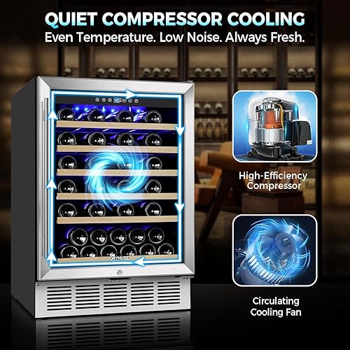 Miniatura 24 de Refrigerador de bebidas de 15 pulgadas, refrigerador de bebidas de 130 latas con puerta de vidrio y cerradura, compresor mejorado, bajo ruido