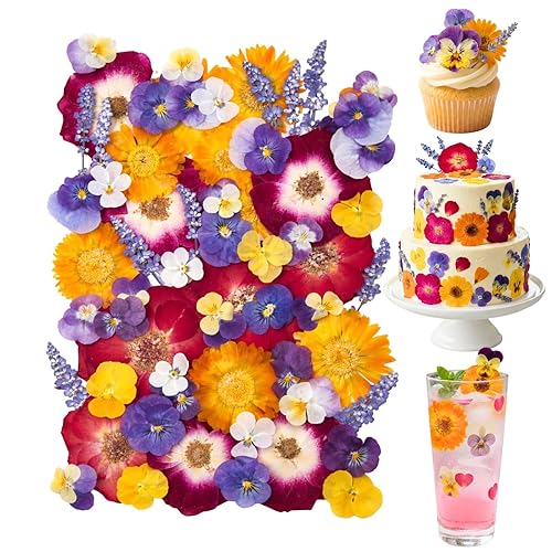 70 Pcs Edible Flowers for Cocktails & Cake Decorating –