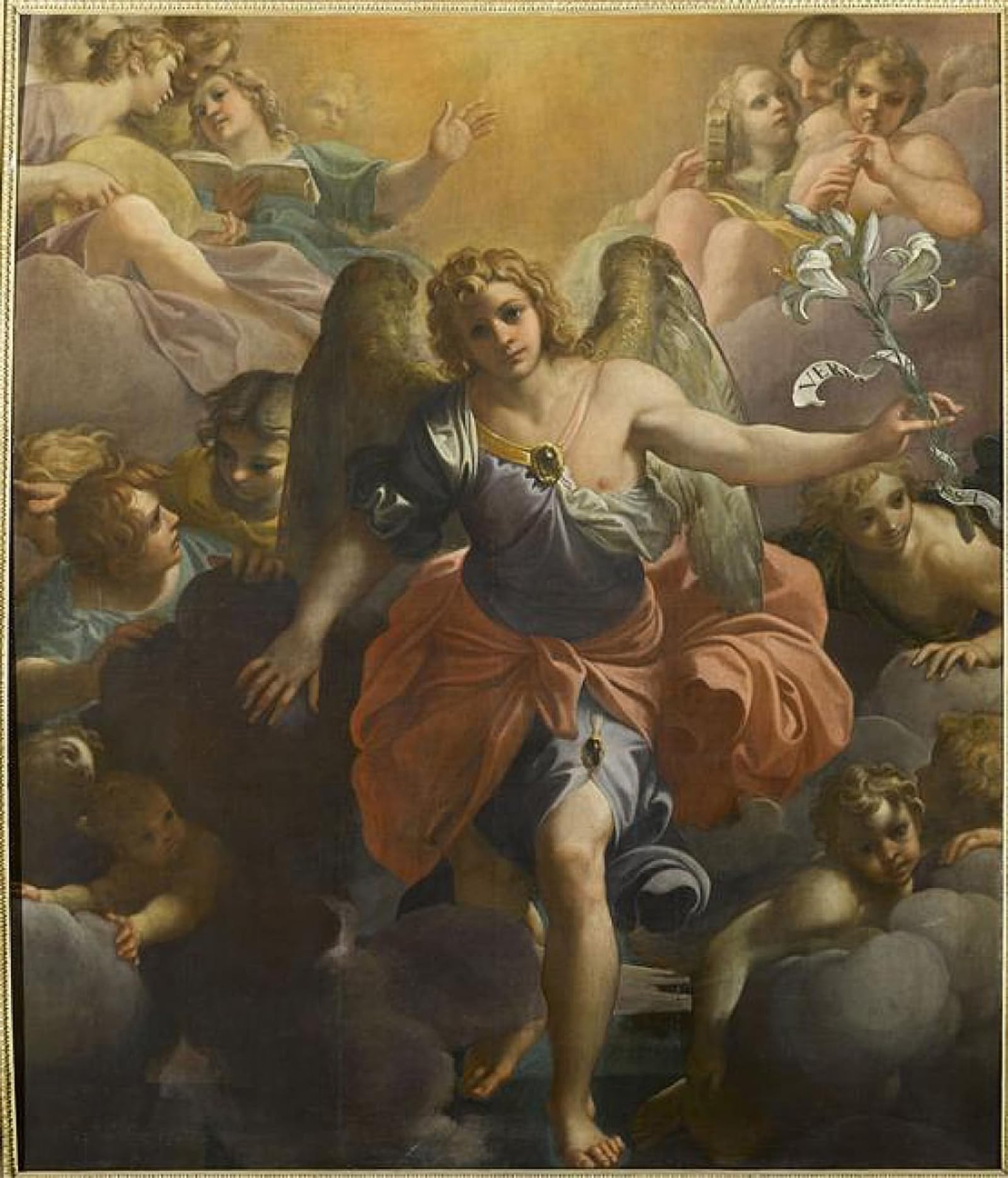 POSTERIIk Famous Modern Artwork Art Mural Archangel Gabriel by Annibale Carracci Oil Paintings Pictures for Home Decor 60x90cm