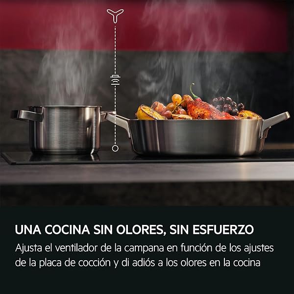 AEG TO63IV00IB Placa de Inducción, 60 cm, 3 Zonas de Cocción, Zona Paella, Sistema Hob2Hood, Función PowerBoost y Pausa, Controles Deslizantes Independientes, Temporizador Individual, Sin Marco, Negro - 2